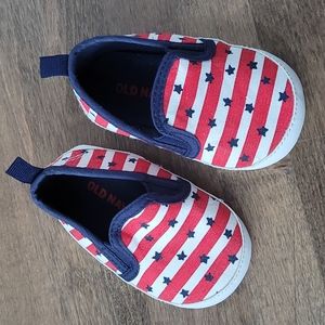 4th of July slip on crib shoes